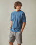 Men's Distressed French Terry Tee - Marine Navy